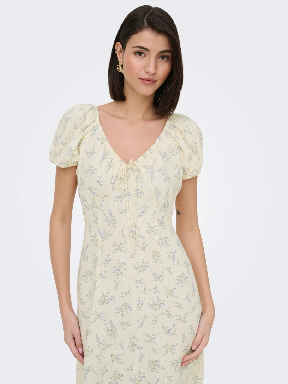 JDY Midi Floral Dress with Sweetheart Neckline