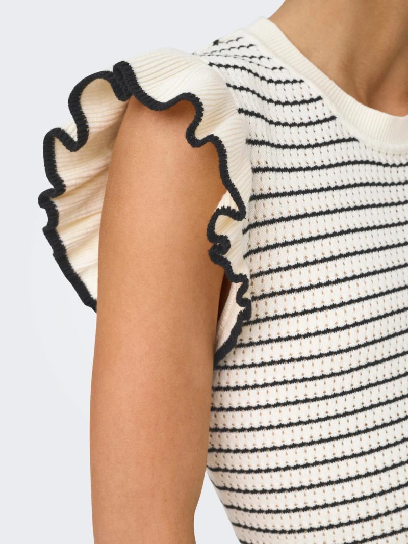 JDY Striped Frill Top