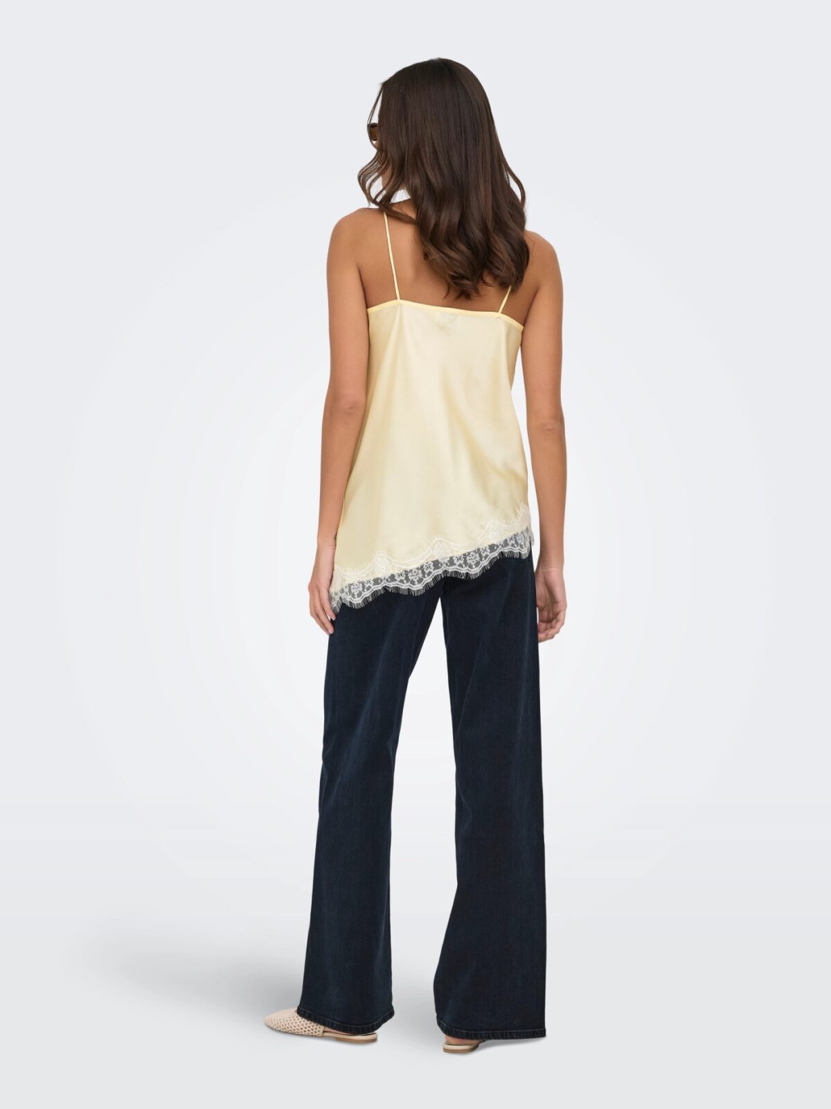 JDY Satin Camisole in Lemon