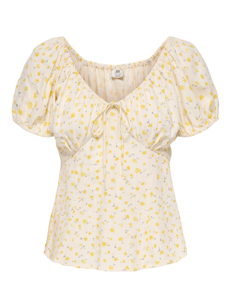 JDY Floral Top with Sweetheart Neckline