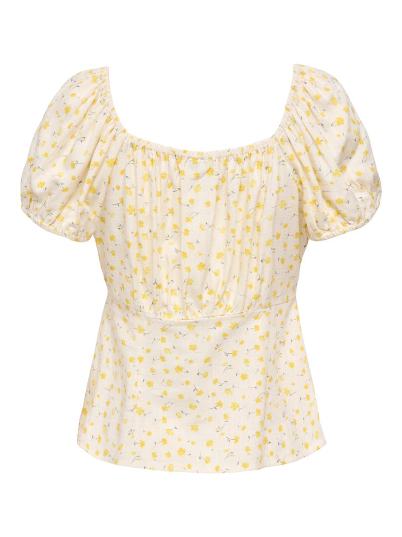 JDY Floral Top with Sweetheart Neckline