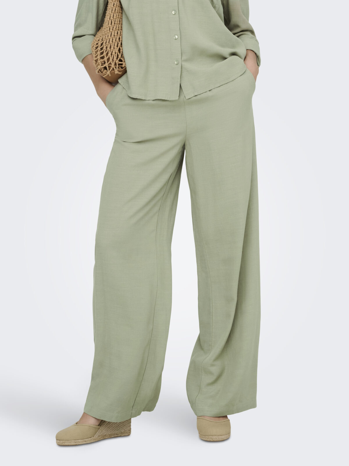 JDY Linen Mix Wide Leg Trousers