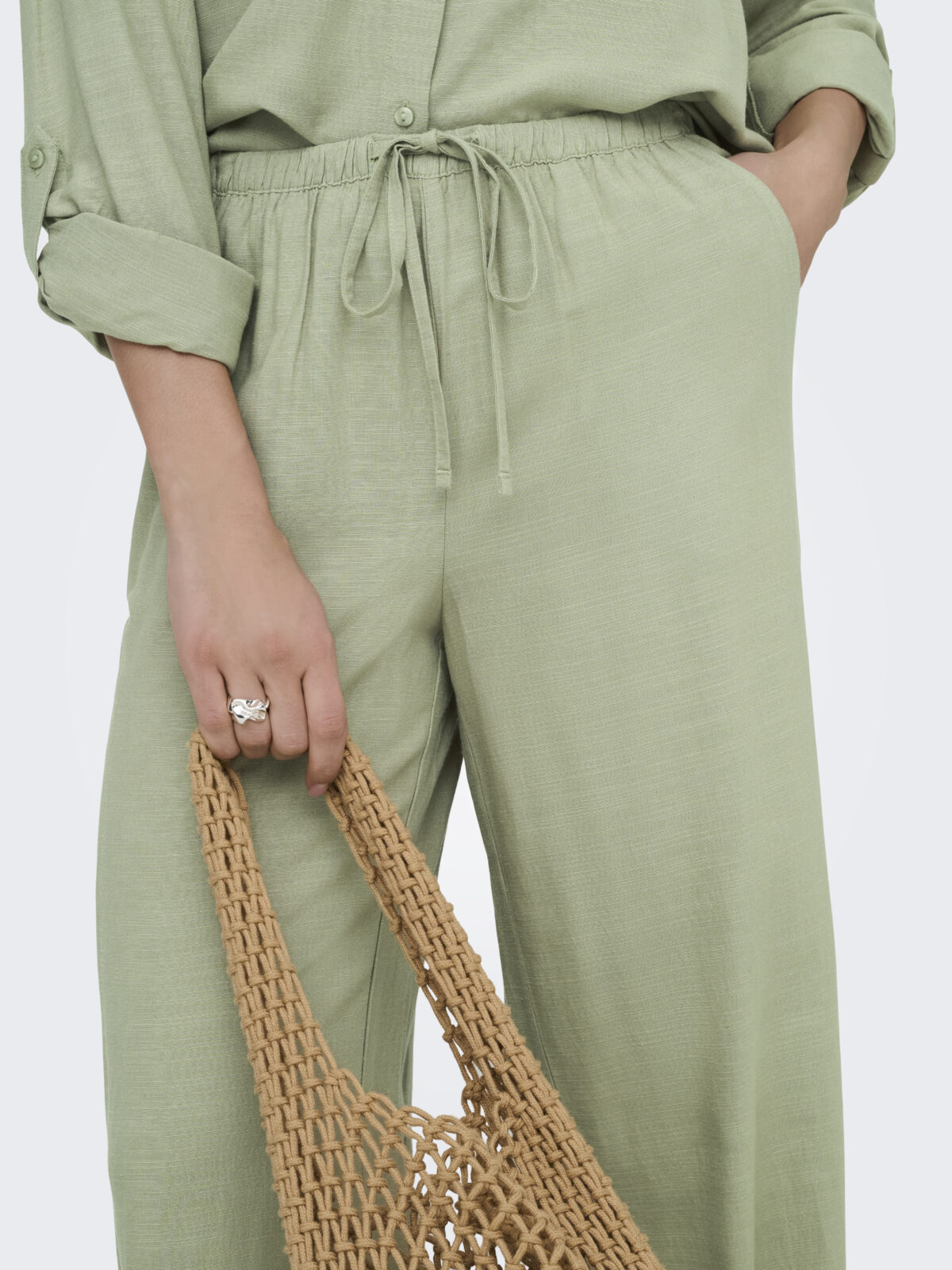 JDY Linen Mix Wide Leg Trousers