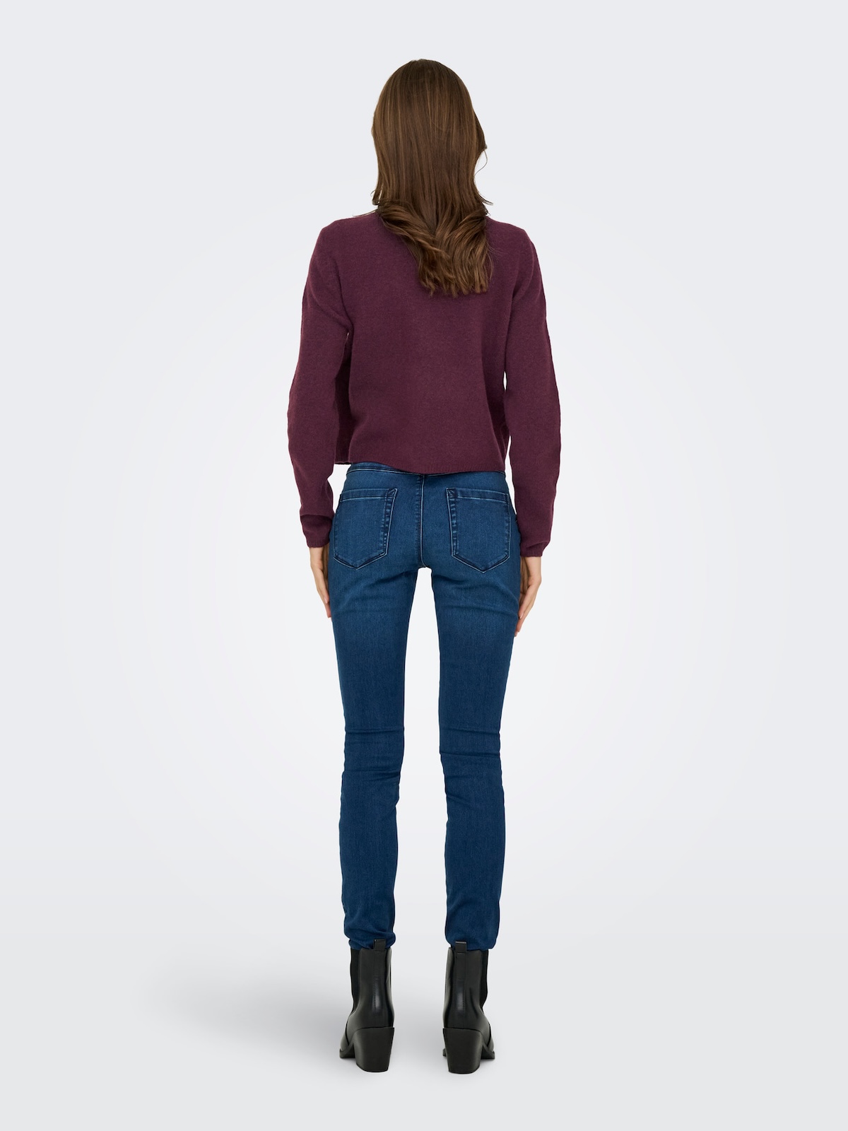 JDY Knit Cardigan in Burgundy